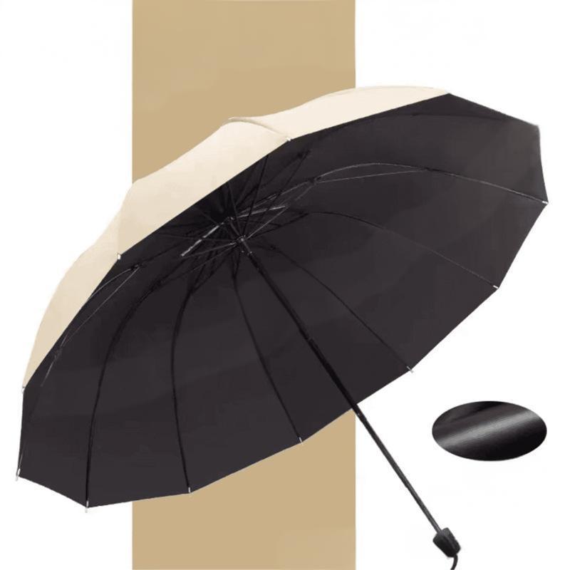Parapluie Grand Format - 12 Baleines Rsistant au Vent Extrme