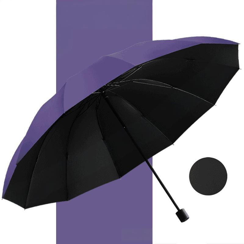 Parapluie Grand Format - 12 Baleines Rsistant au Vent Extrme