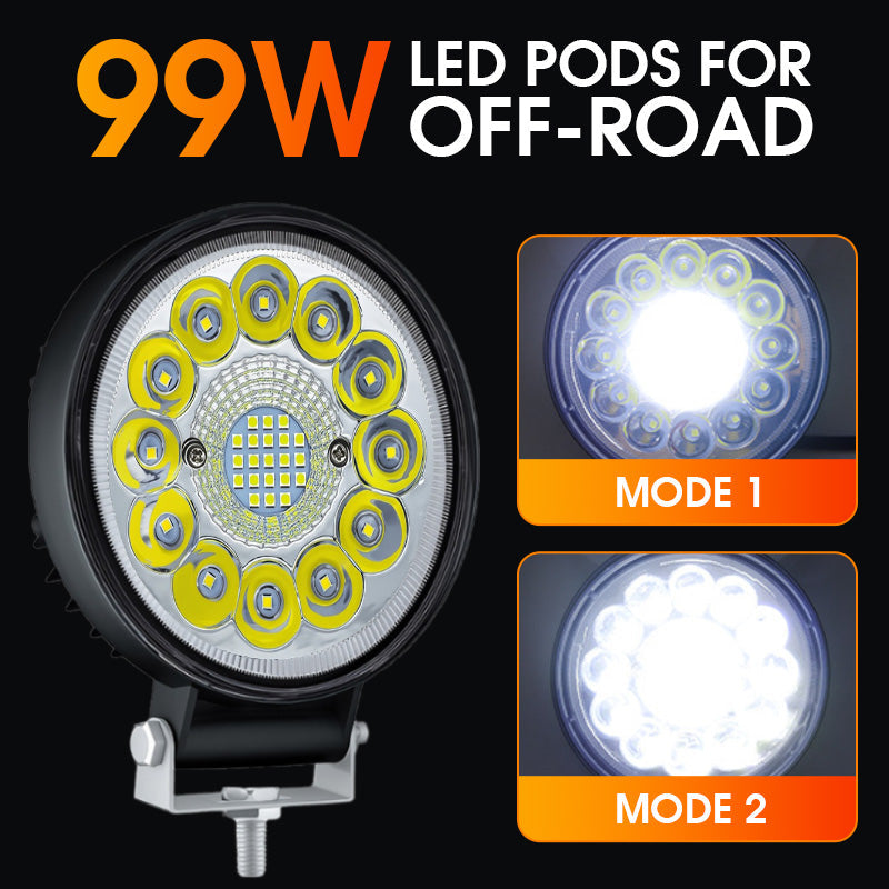 Projecteur LED 4 Pouces 99W pour Off-Road 999 perles LED