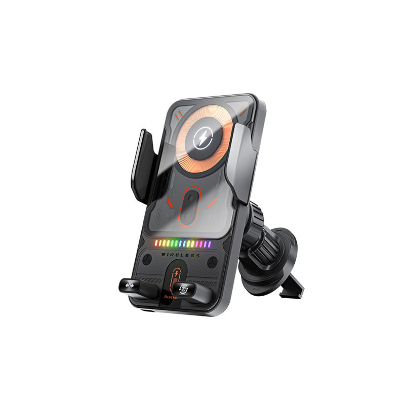 Support de tlphone de voiture intelligent 2 en 1 avec fonction pivotante et chargeur sans fil