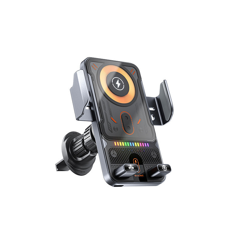 Support de tlphone de voiture intelligent 2 en 1 avec fonction pivotante et chargeur sans fil