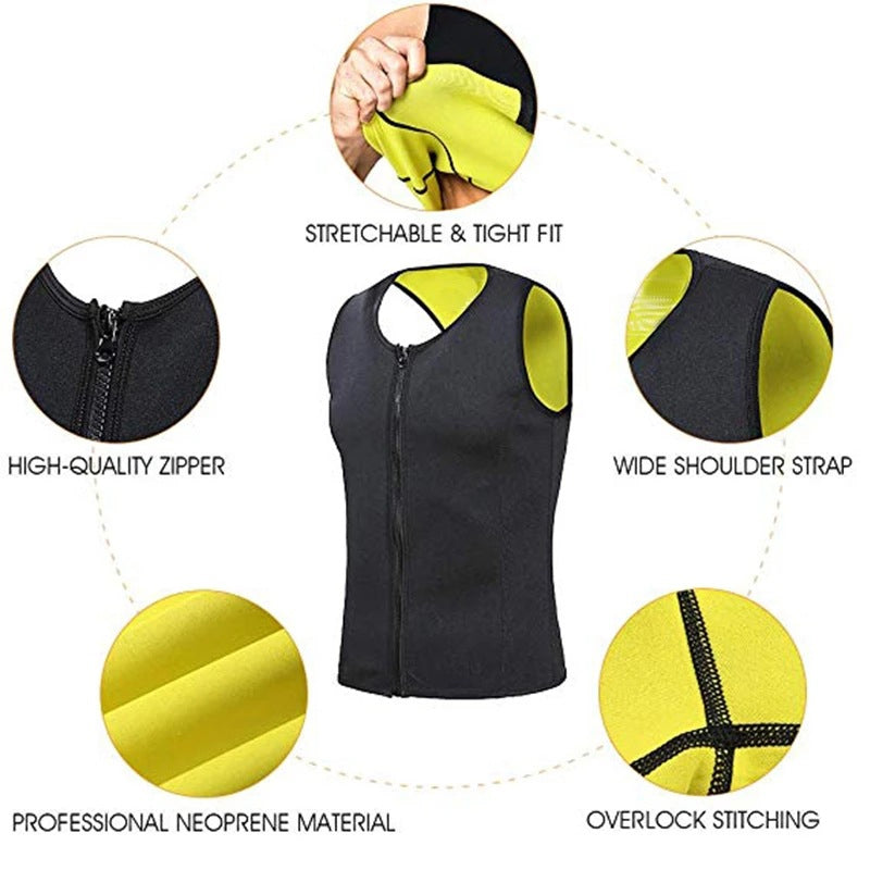 Dbardeur Fitness Homme | Fermeture clair & Effet Mincissant