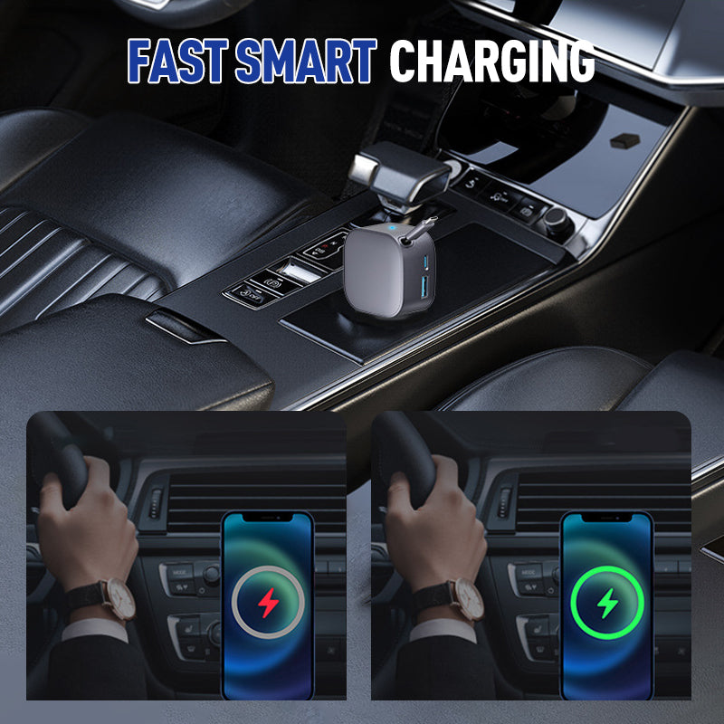 Chargeur de Voiture Compact Cable Rtractable 3 dernires heures: Grande vente