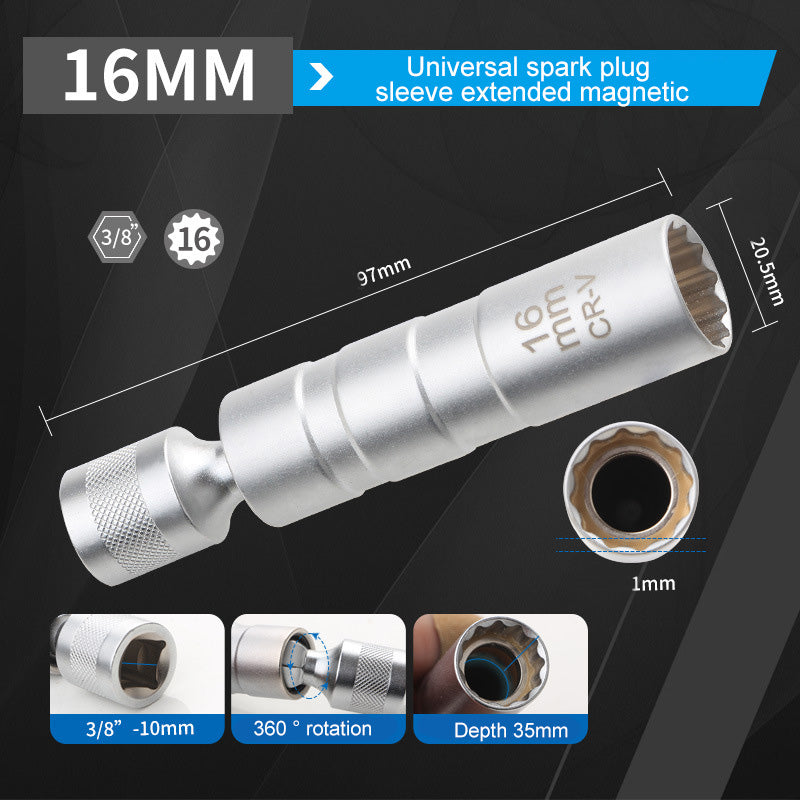 Cl douille universelle magntique Joint universel Outil de dmontage et d'installation de bougies d'allumage pour voiture