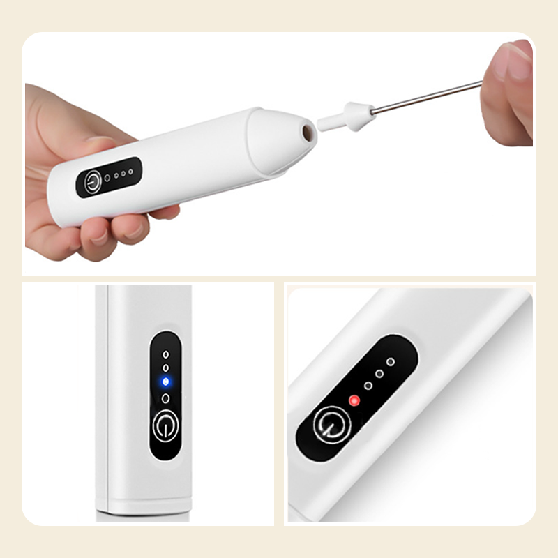 Mousseur lectrique pour Boissons 3 Vitesses, USB & 400 mAh (Vert/Blanc/Noir, 22.5 cm)