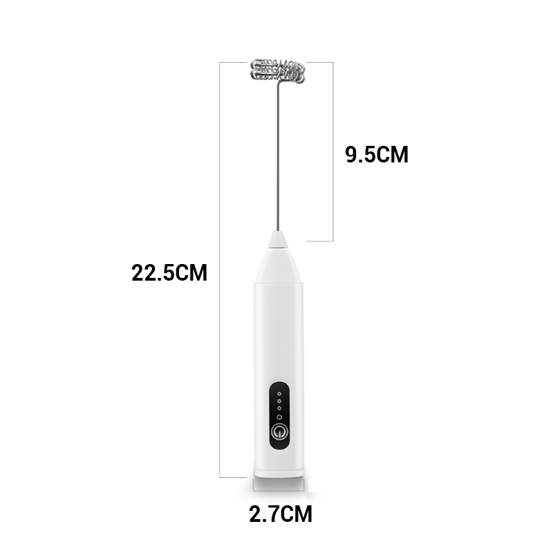 Mousseur lectrique pour Boissons 3 Vitesses, USB & 400 mAh (Vert/Blanc/Noir, 22.5 cm)