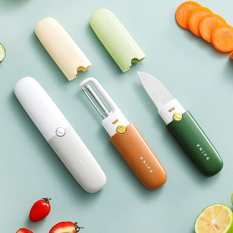 Couteau et plucheur de fruits 2 en 1 portable et petit