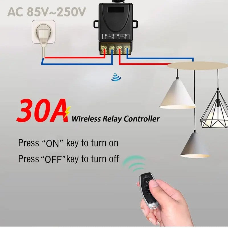 Interrupteur de commande distance sans fil et kit rcepteur, sans cablage