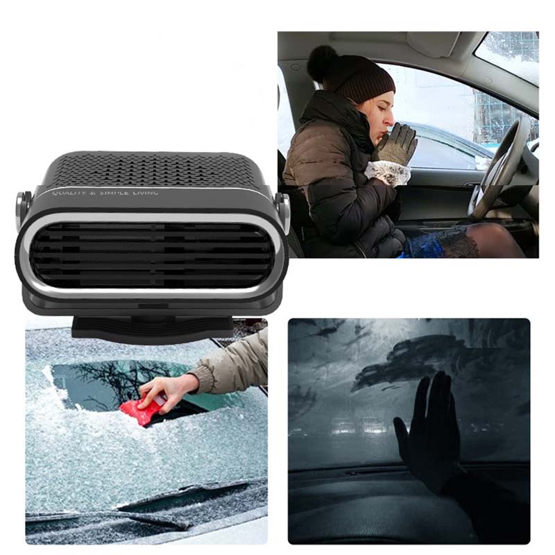 Chauffage Ventilateur de Voiture 2-en-1 Portable Rotation 360, Dgivrage Rapide, Chauffage & Ventilation, Silencieux et Lger pour Hiver comme t