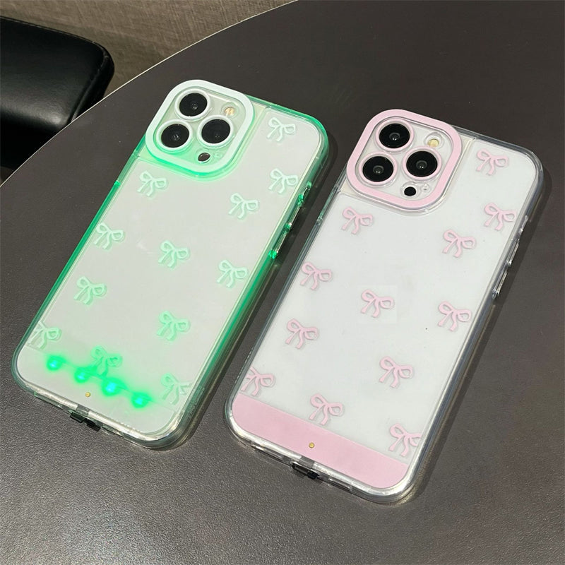 Coque de tlphone LED best-seller: notifications dappel lumineuses, antichoc, design n?ud papillon, dcoupes prcises, TPU souple, pour iPhone