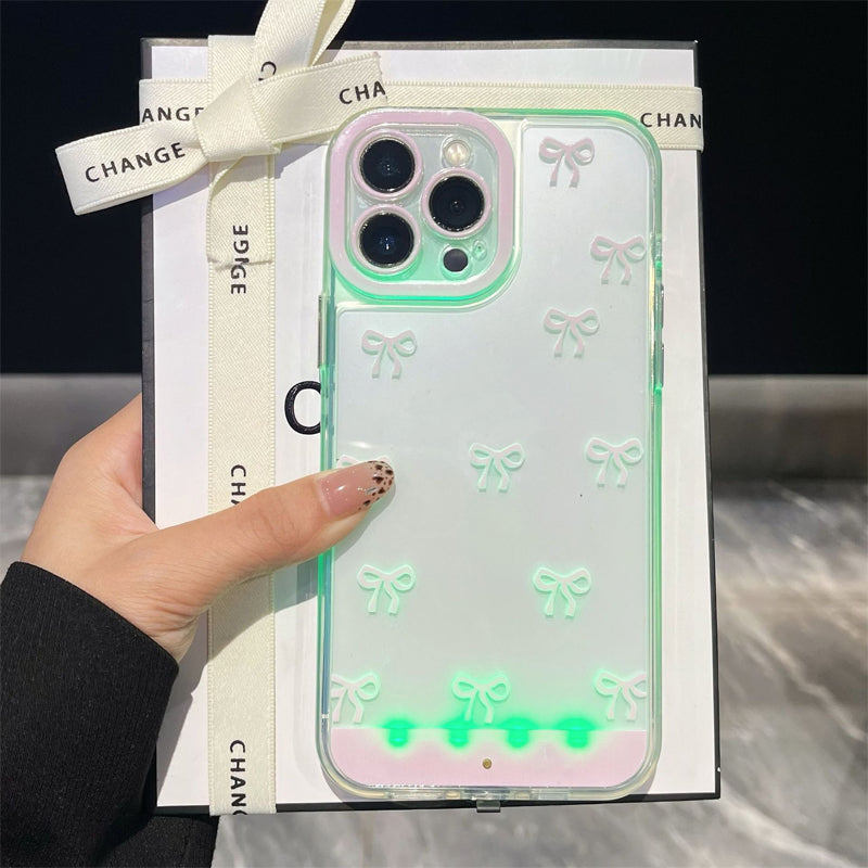 Coque de tlphone LED best-seller: notifications dappel lumineuses, antichoc, design n?ud papillon, dcoupes prcises, TPU souple, pour iPhone