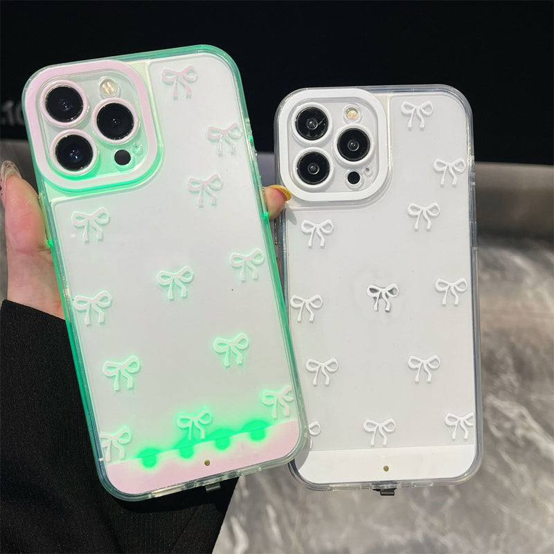 Coque de tlphone LED best-seller: notifications dappel lumineuses, antichoc, design n?ud papillon, dcoupes prcises, TPU souple, pour iPhone