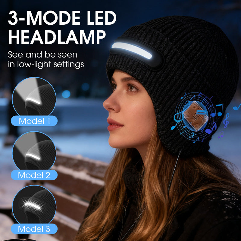 Wiederaufladbare Bluetooth-Mütze mit integrierter Lampe