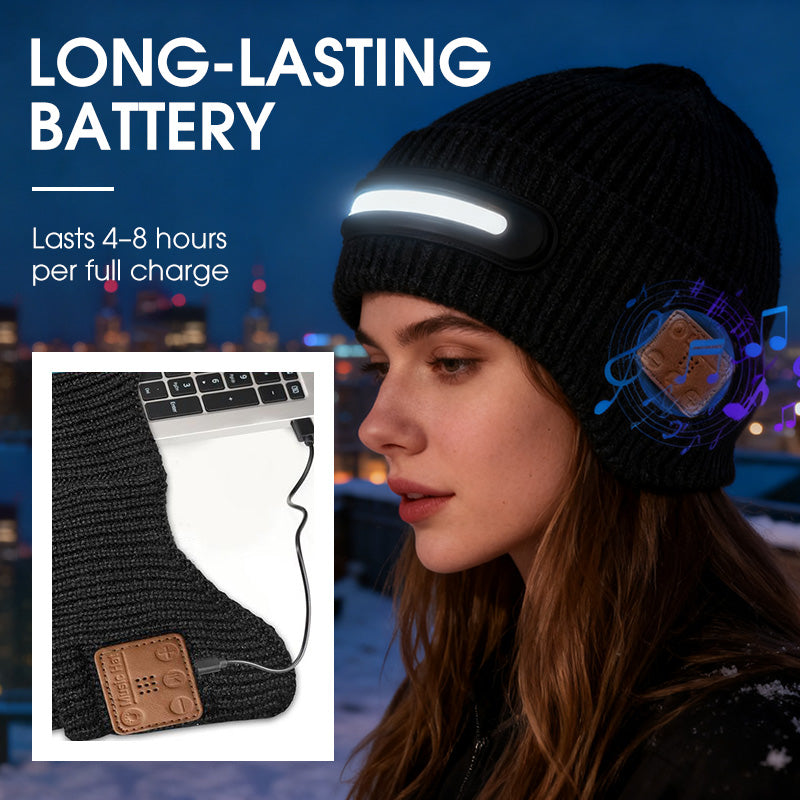 Wiederaufladbare Bluetooth-Mütze mit integrierter Lampe