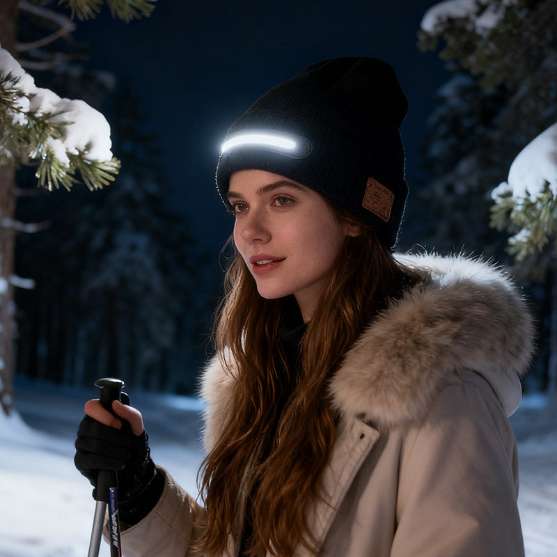Wiederaufladbare Bluetooth-Mütze mit integrierter Lampe
