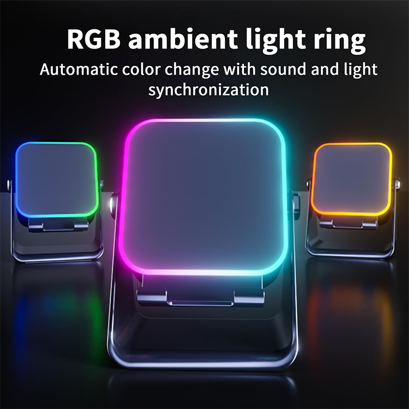 Haut-parleur Bluetooth Induction Sans Fil 5-en-1 avec Support Tlphone Rglable