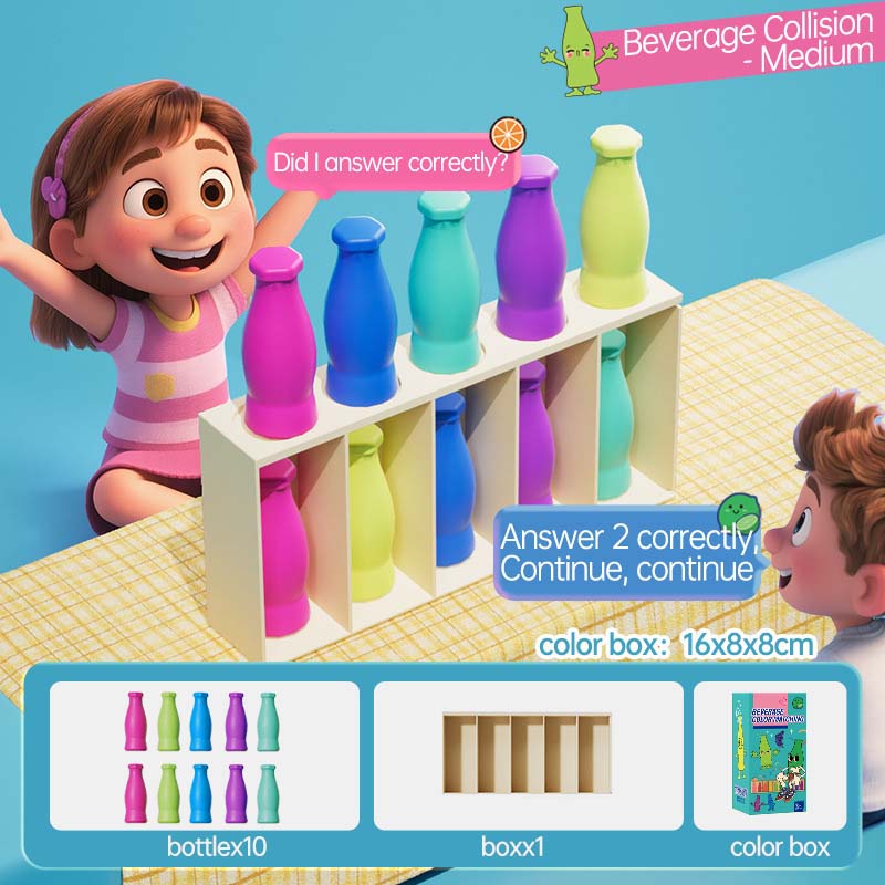 Jouets pour enfants assortis la couleur des bouteilles