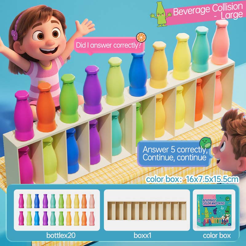 Jouets pour enfants assortis la couleur des bouteilles