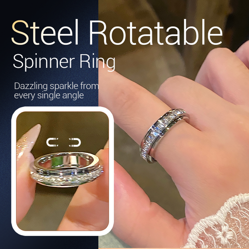 Bague tournante en titane avec zircone