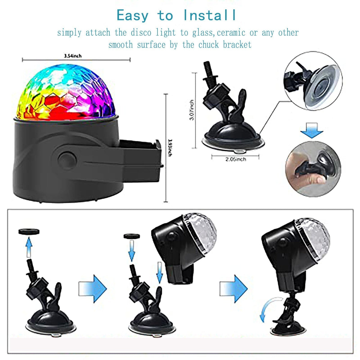 Boule Disco Magique Lumineuse Tournoyante