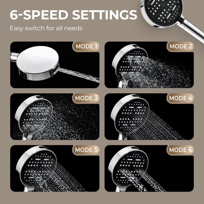 Pommeau de Douche Haute Pression 6 Modes