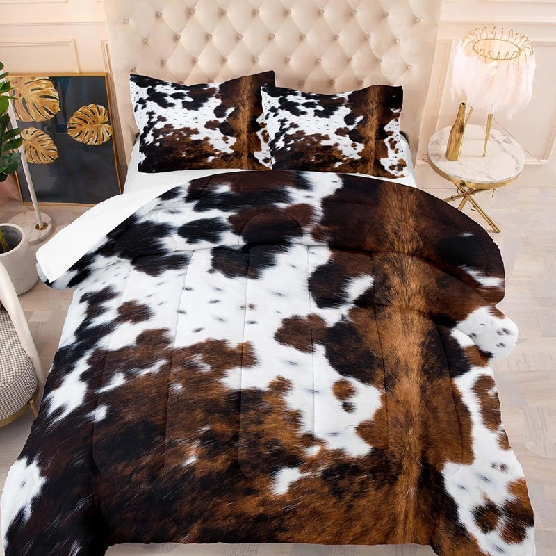 DE RDUCTION Housse de Couette Imprim Vache Doux & Lger, Dco Ludique, Ensemble Complet