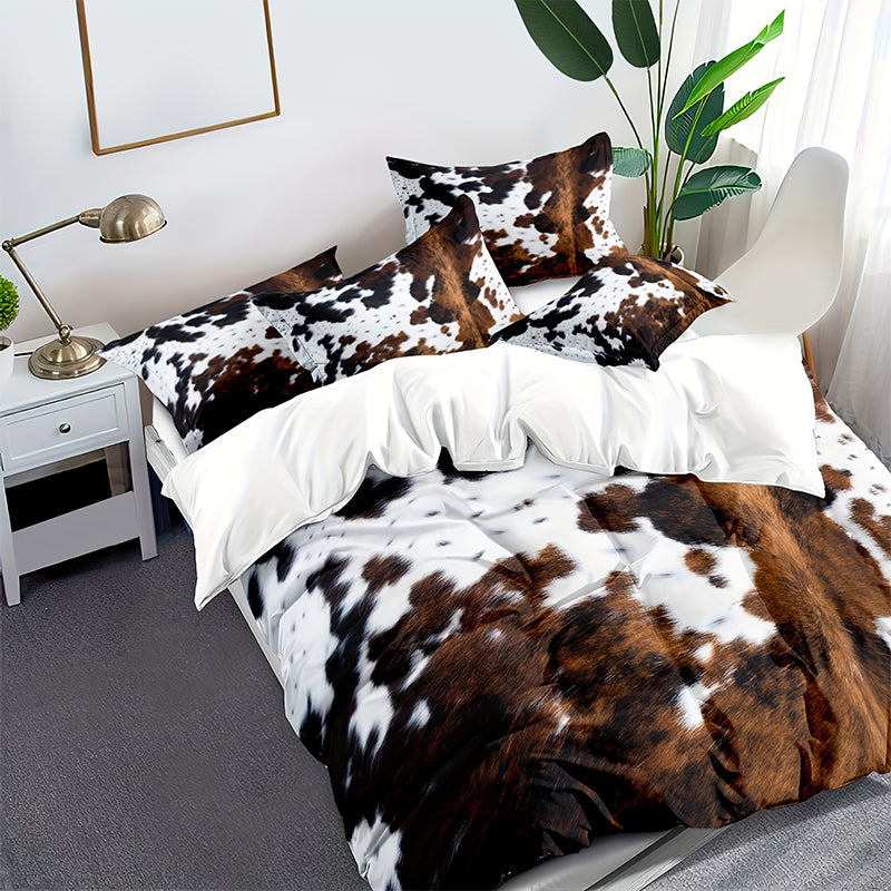 DE RDUCTION Housse de Couette Imprim Vache Doux & Lger, Dco Ludique, Ensemble Complet