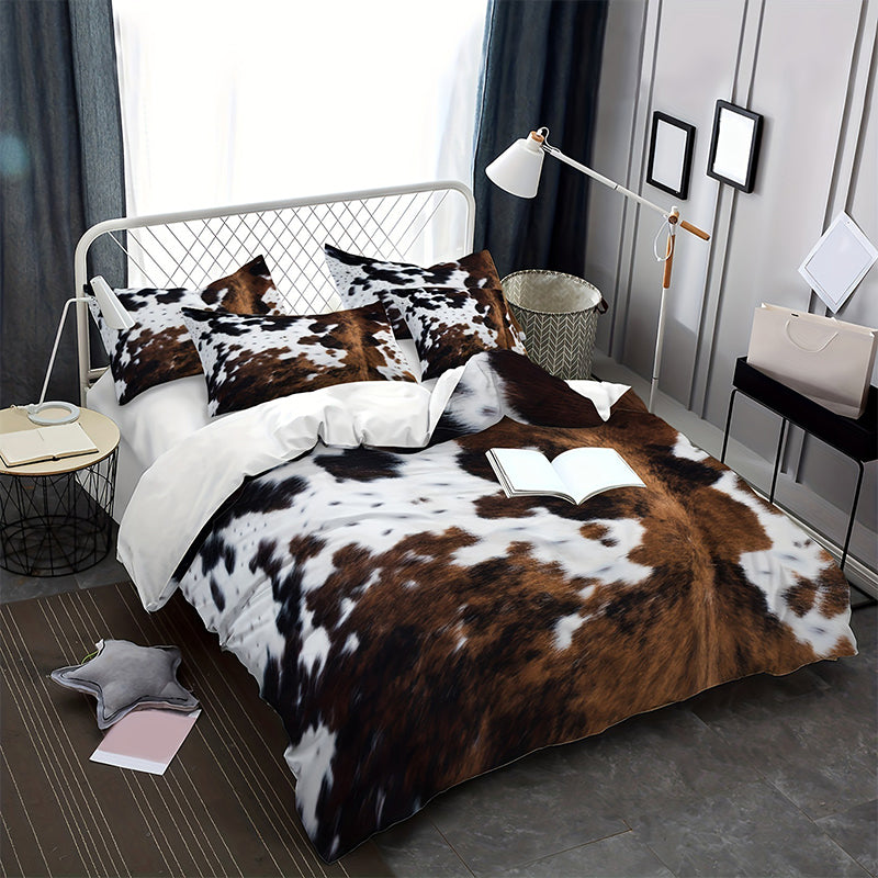 DE RDUCTION Housse de Couette Imprim Vache Doux & Lger, Dco Ludique, Ensemble Complet