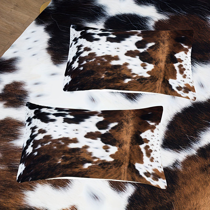 DE RDUCTION Housse de Couette Imprim Vache Doux & Lger, Dco Ludique, Ensemble Complet