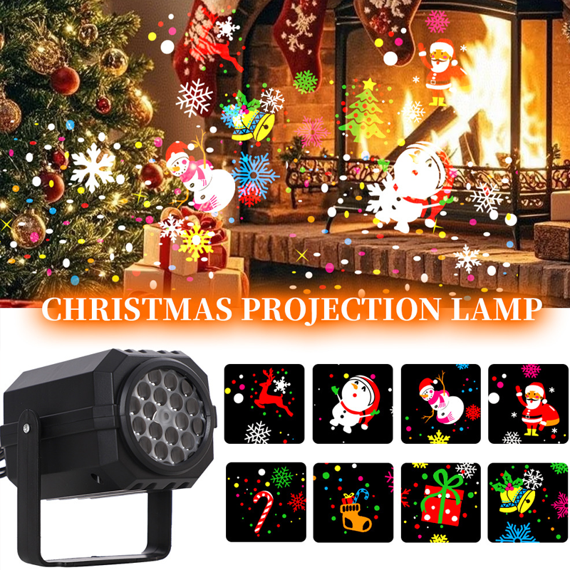 Projecteur lumineux rotatif LED avec motifs de No?l