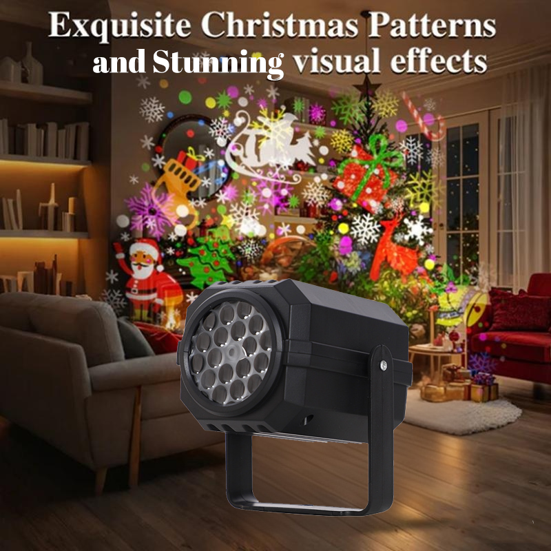 Projecteur lumineux rotatif LED avec motifs de No?l
