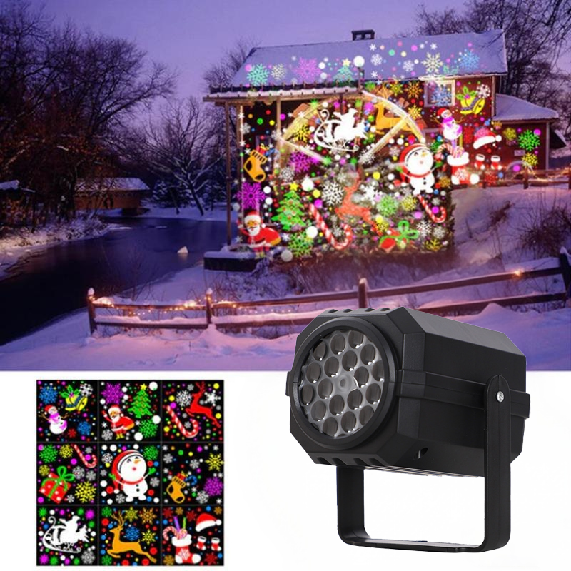 Projecteur lumineux rotatif LED avec motifs de No?l