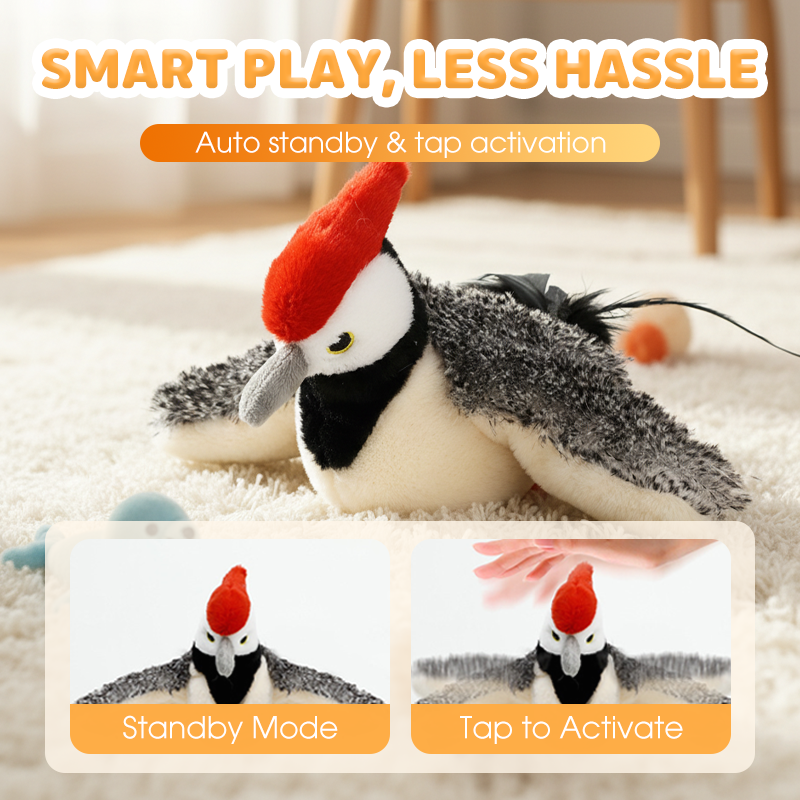 Jouet lectrique en peluche pour chat avec sons
