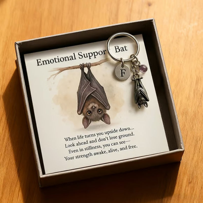 Porte-cls chauve-souris offrant un soutien motionnel et une carte avec un message, ·Ú