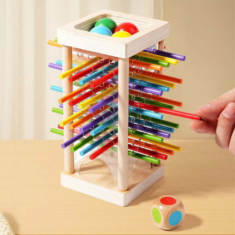 Jeu de quilles en bois avec boules pour enfants