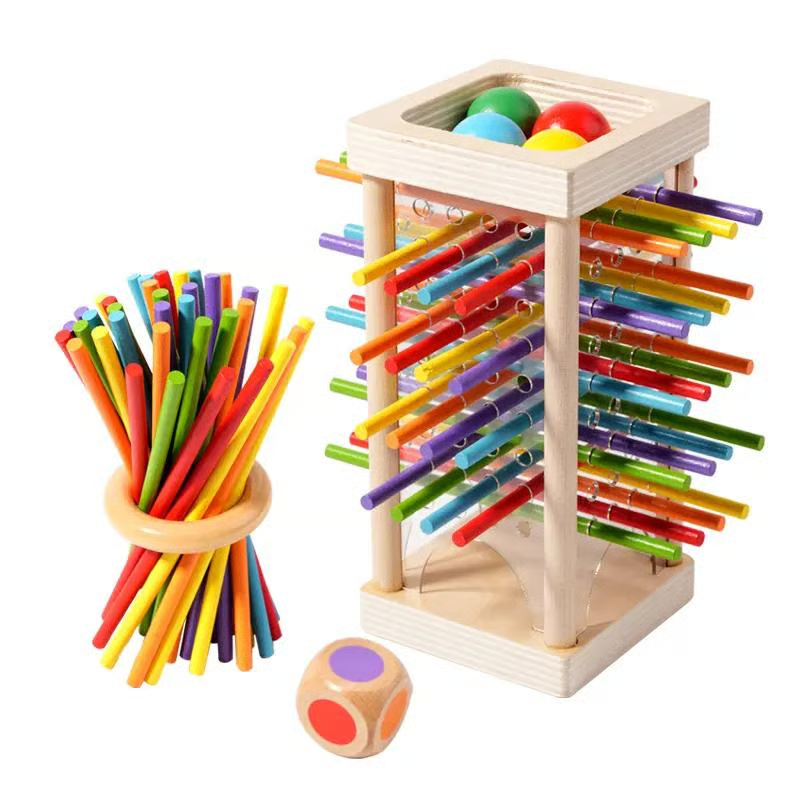 Jeu de quilles en bois avec boules pour enfants