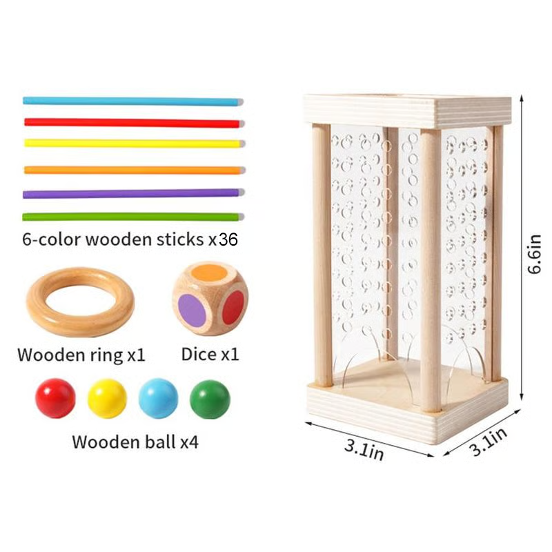 Jeu de quilles en bois avec boules pour enfants