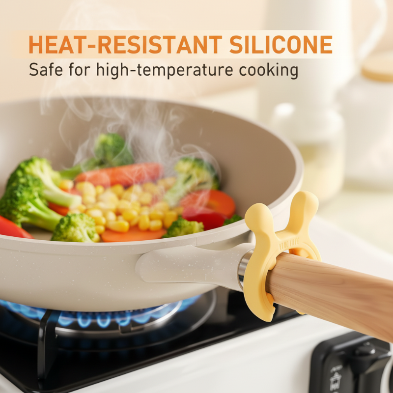 Support multifonction en silicone pour poignes de casseroles et spatules