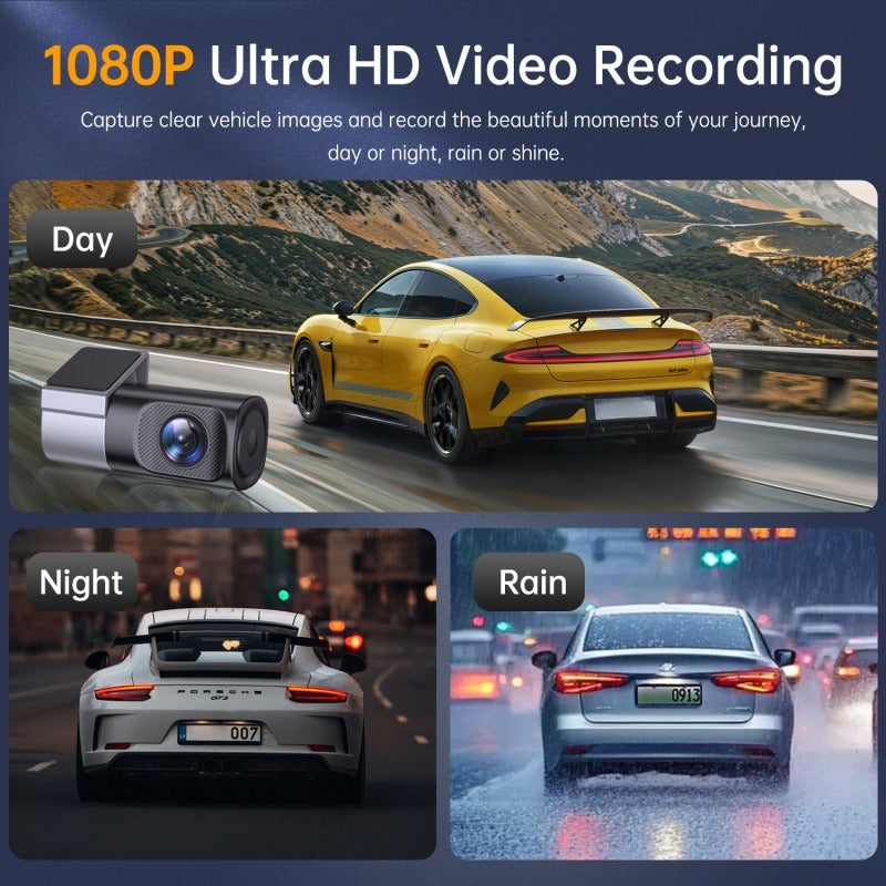 Camra de tableau de bord 1080P HD avec Wi-Fi et vision nocturne
