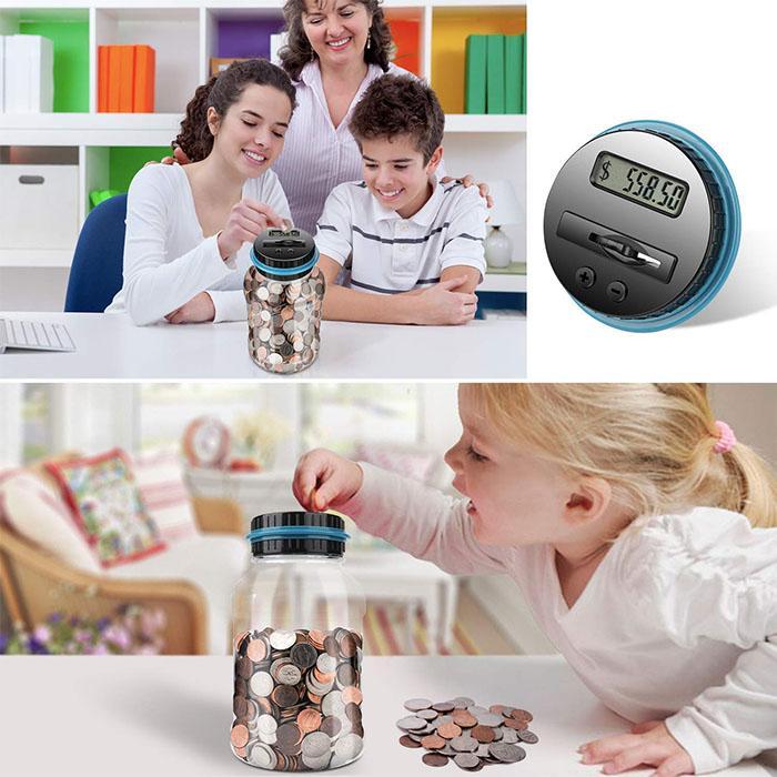 DE RDUCTION Digitale Spardose ABS Elektronischer Zähler & LCD-Bildschirm für Kinder & Erwachsene