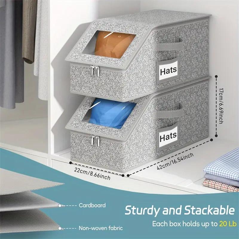 DE RDUCTION Bo?tes Empilables pour Casquettes Transparentes, Modulables & Gain de Place