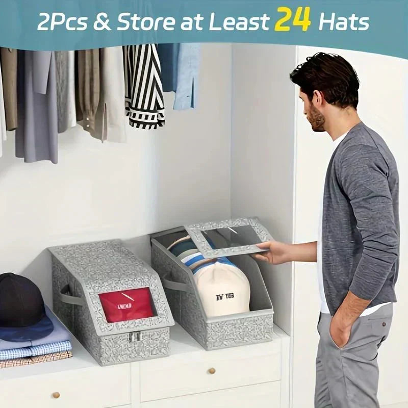 DE RDUCTION Bo?tes Empilables pour Casquettes Transparentes, Modulables & Gain de Place