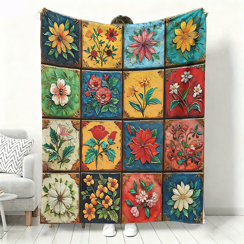 Couverture florale douillette et douce