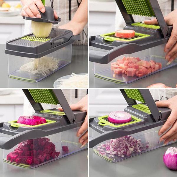Coupe-lgumes multifonction lames en acier inoxydable, facile nettoyer, plusieurs modes de cuisson