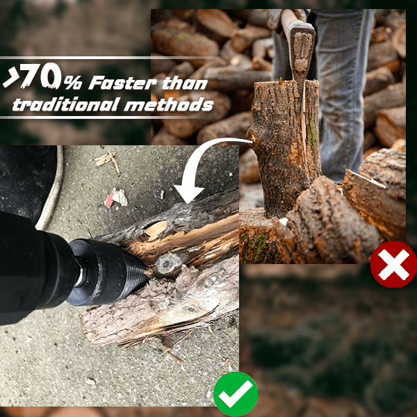 Die professionelle Lösung für die Brennholzaufbereitung. Dieses robuste Bohrerset zerkleinert Stämme im Handumdrehen.