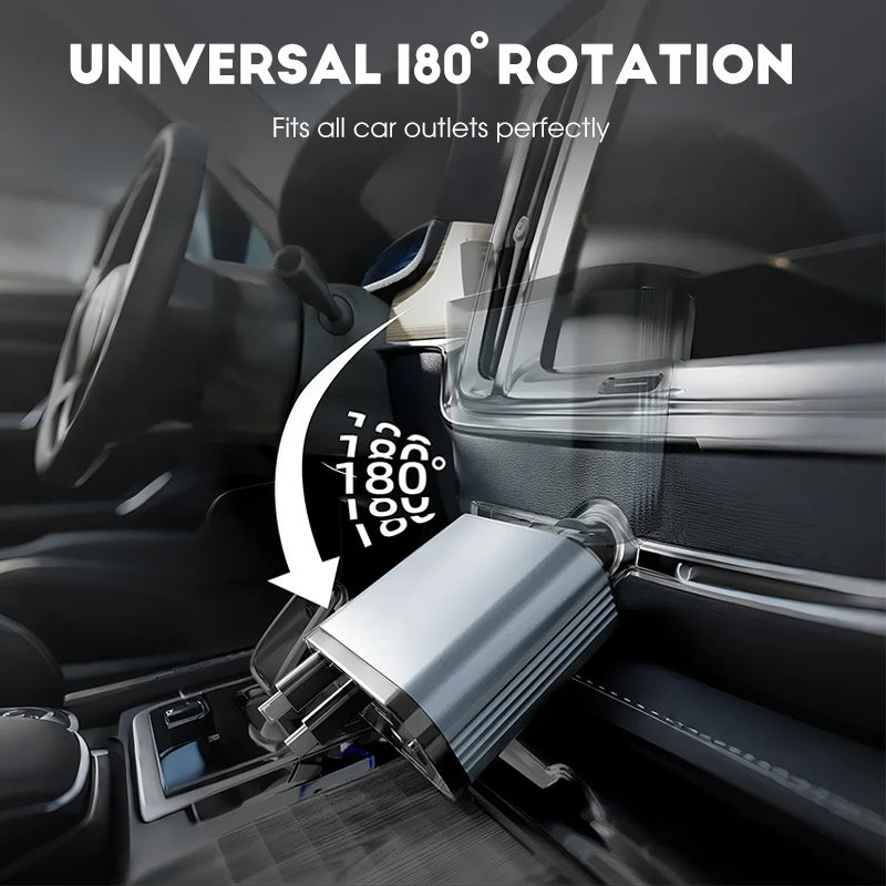 Chargeur de voiture ultra-rapide avec cables rtractables et ambiance lumineuse toile