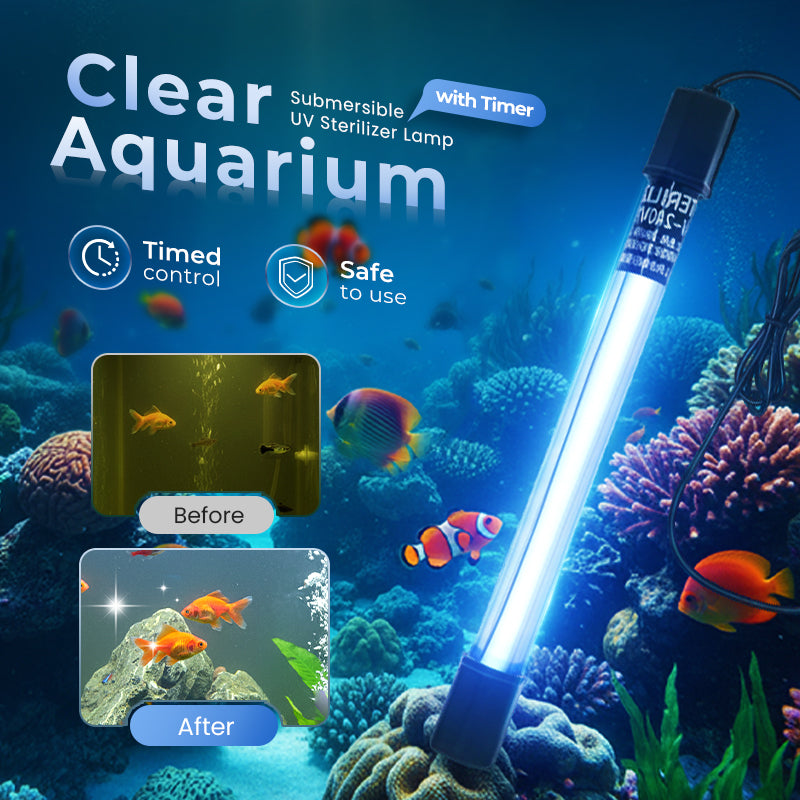 Tauchfähige UV-Sterilisationslampe mit Zeitschaltuhr für Aquarien