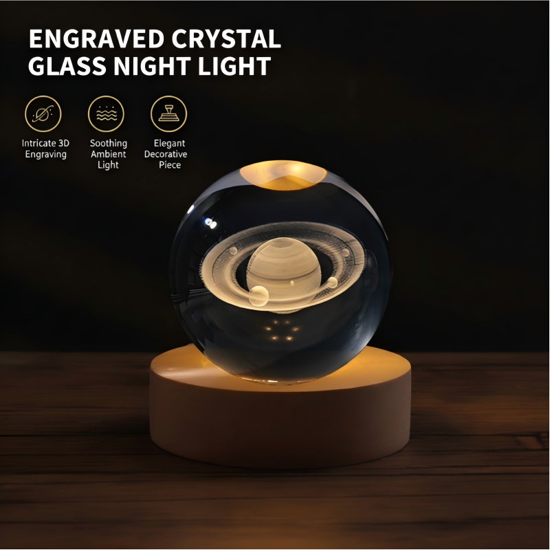 Veilleuse en cristal grav