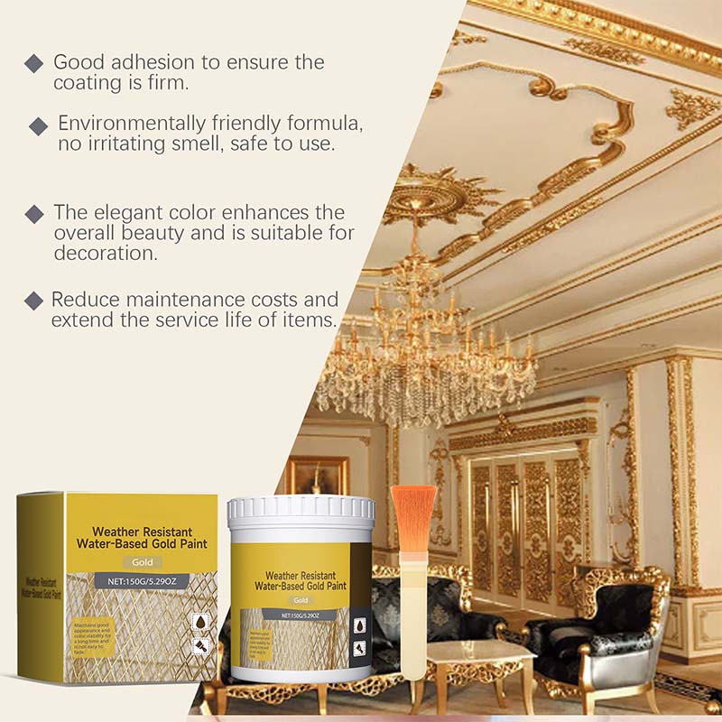 Peinture dore base d'eau rsistante aux intempries