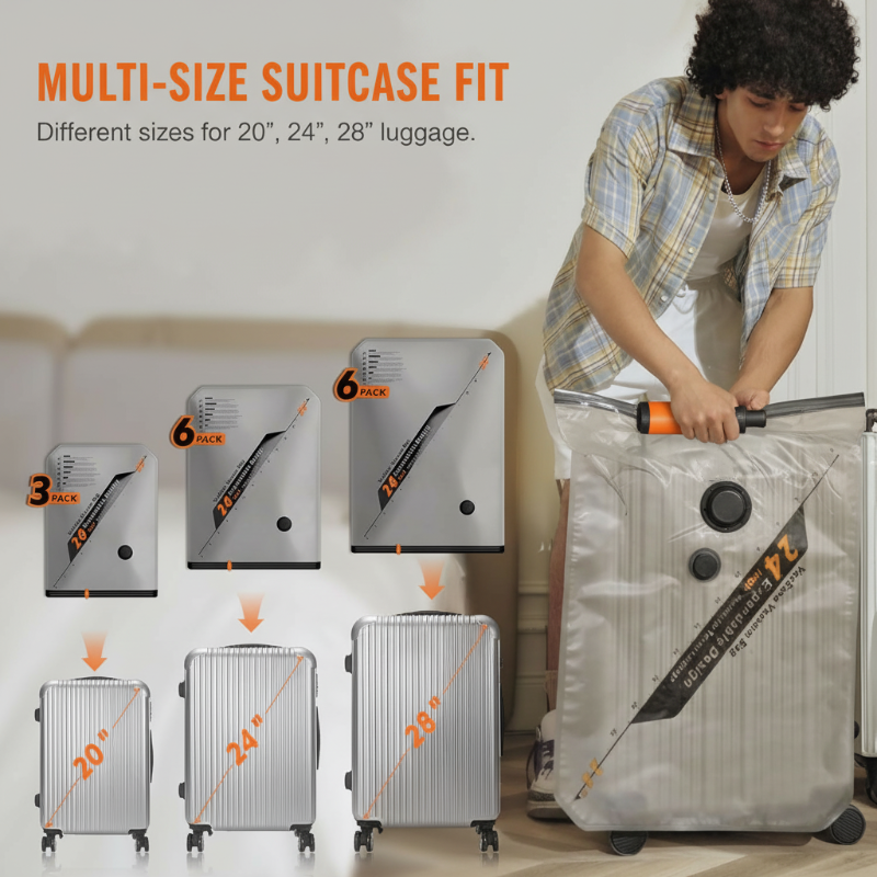 Set de sacs de compression sous vide sans fil pour le voyage